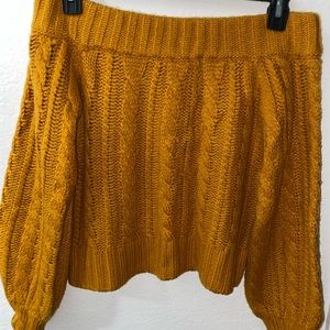 Mustard yellow crocheted sweater